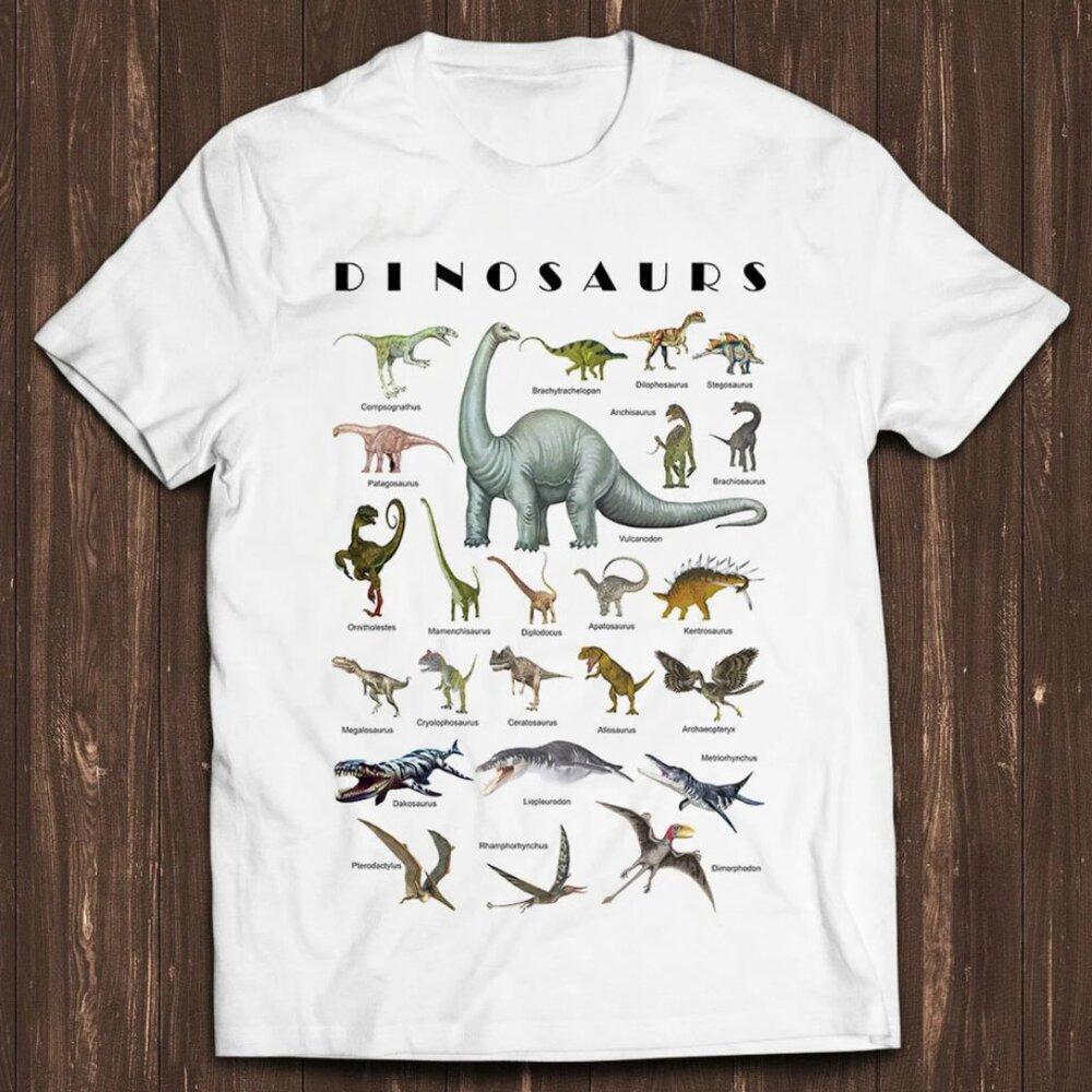 Dinosaurs Wild Nature Prehistoric Jurassic Retro Design Cartoon Unisex T-Shirt